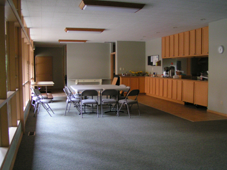 the inside of our community area, back view